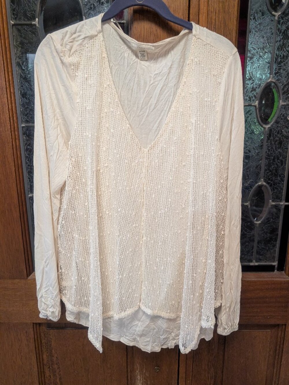 Womens long-sleeve layered top, size XLarge